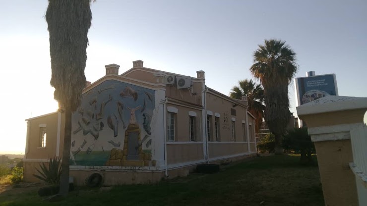 Exterior Theatre School building with mural